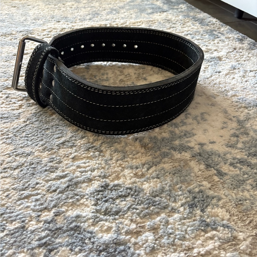 LiftingLarge Suede Powerlifting Belt – Black, M/L